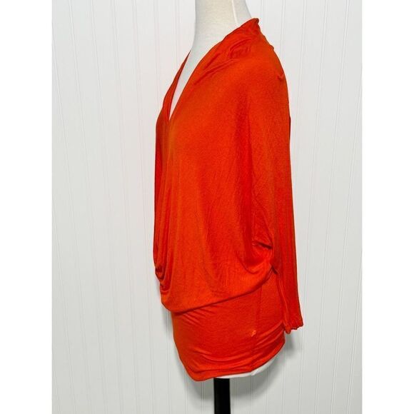 Jennifer Lopez‎ Women's V Neck Stretch Casual Long Sleeve Top Orange Size Medium - Picture 6 of 7